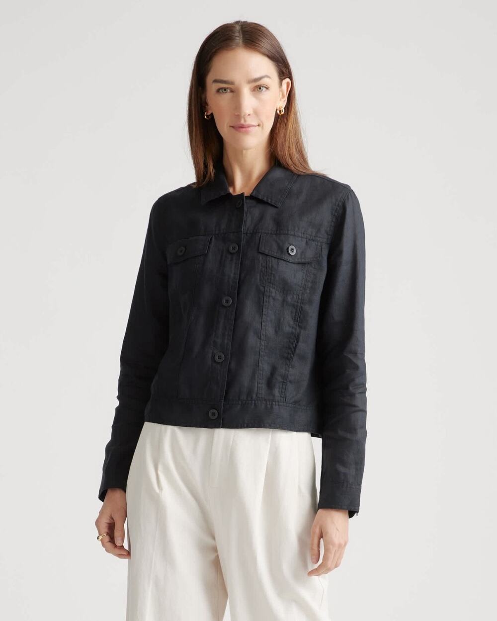 Quince European Linen Black Jacket New XS